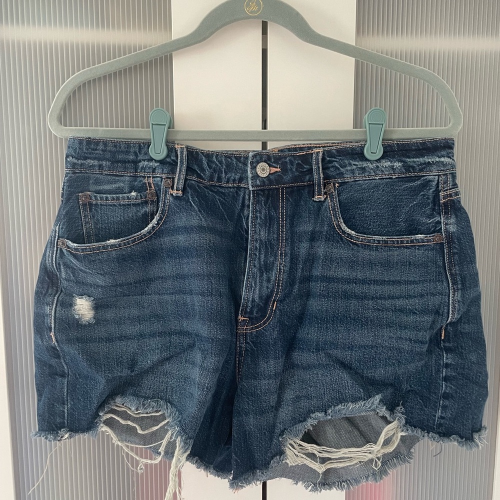 American Eagle “TOMGIRL” Distressed Jean Shorts